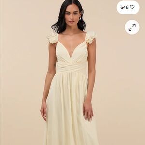 Lulu's Light Yellow Maxi Dress